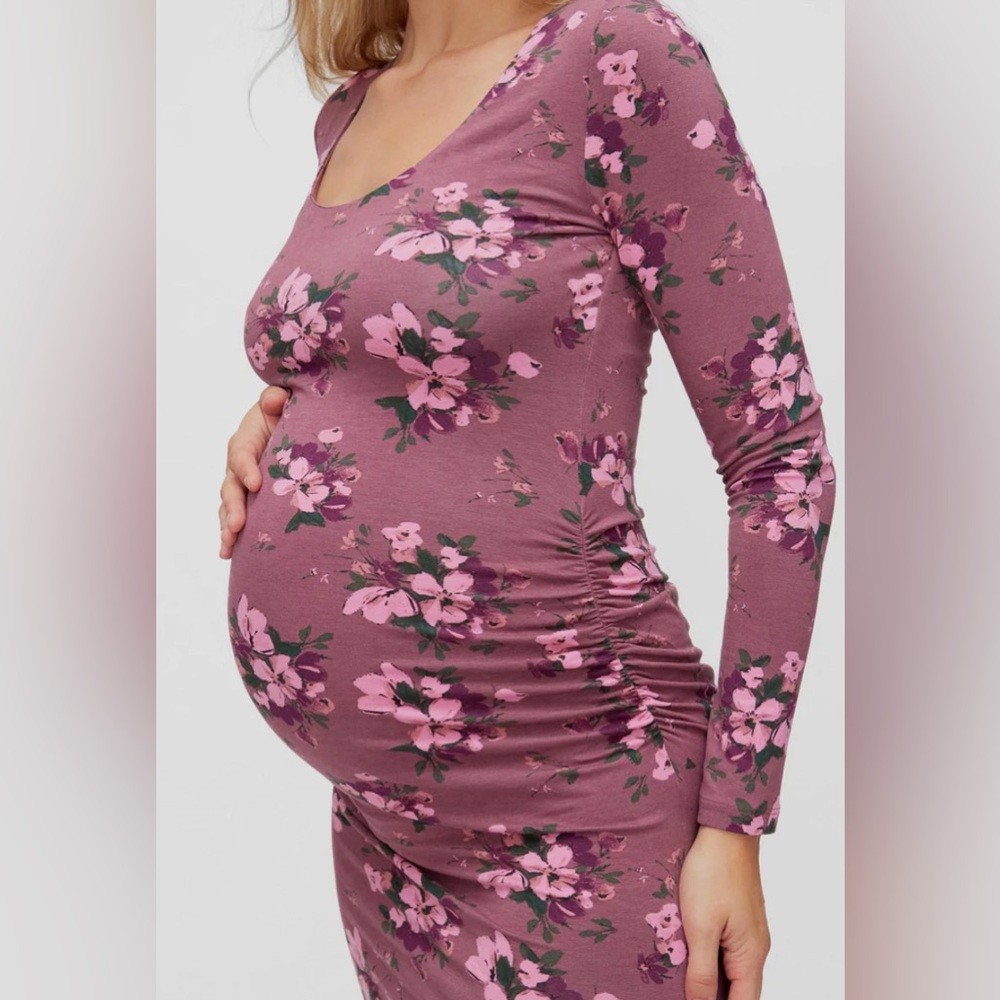 LONGSLEEVE SIDE RUCHED DRESS